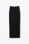 Alexander Wang black embossed logo maxi skirt