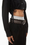 alexander wang cropped button down in compact cotton black