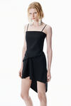 Alexander Wang black black wool mohair tucked hem dress