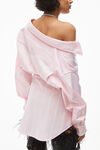 alexander wang 棉质府绸露肩衬衫连衣裙 light pink/white