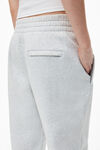 alexander wang puff logo sweatpant in structured terry    light heather grey