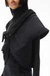 alexander wang shrug jacket in teddy fleece and nylon black