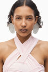 alexander wang pave disk earring in metal shiny silver