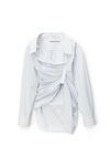 ASYMMETRICAL BUTTON UP IN STRETCH COTTON