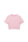 Alexander Wang pink chalk logo-embossed tee in superfine merino wool