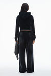 Alexander Wang washed nickel sweatpant with clear bead hotfix in crushed velour