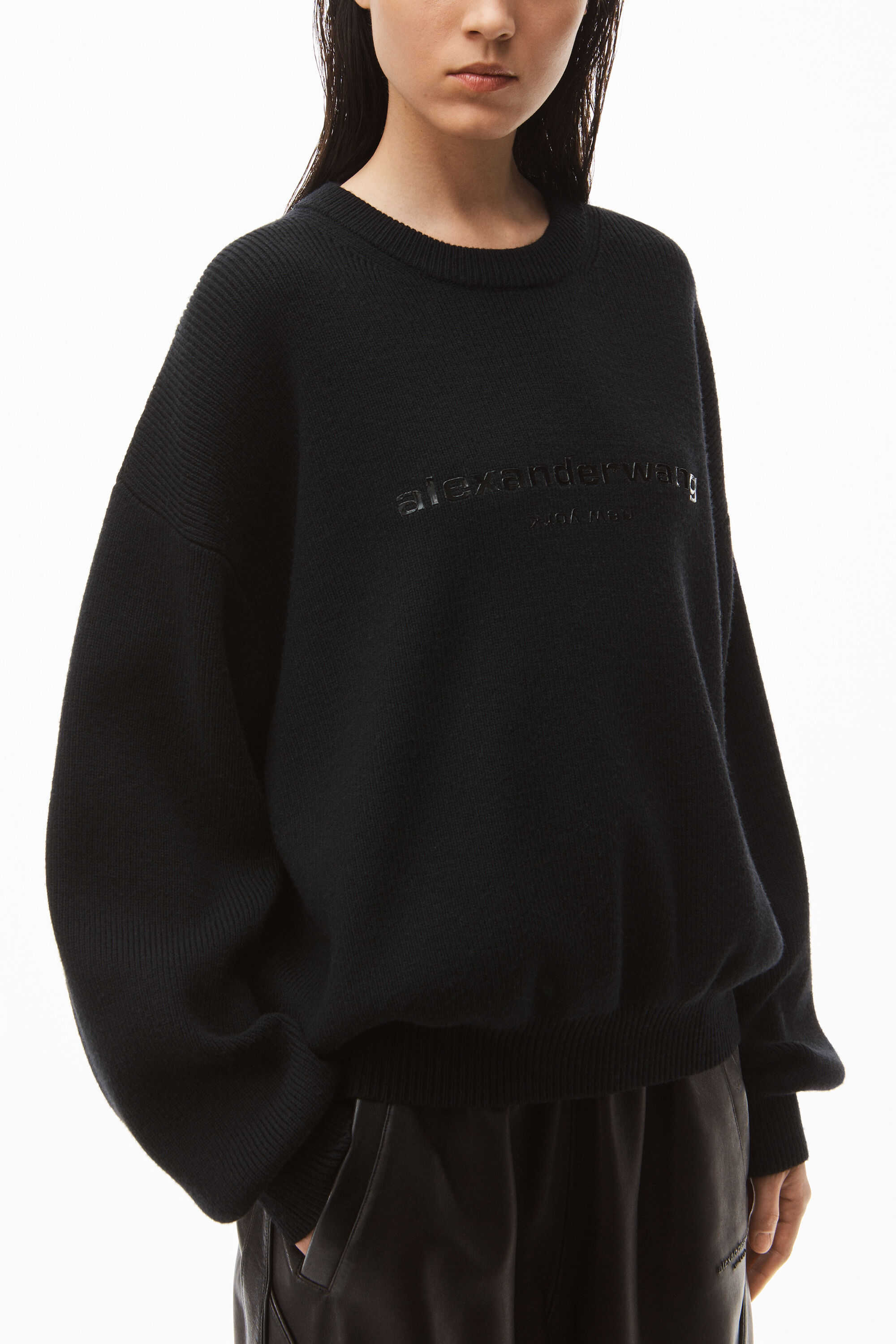 わせくださ】 [Alexander Wang] TPUロゴプリントプルオーバーセーター