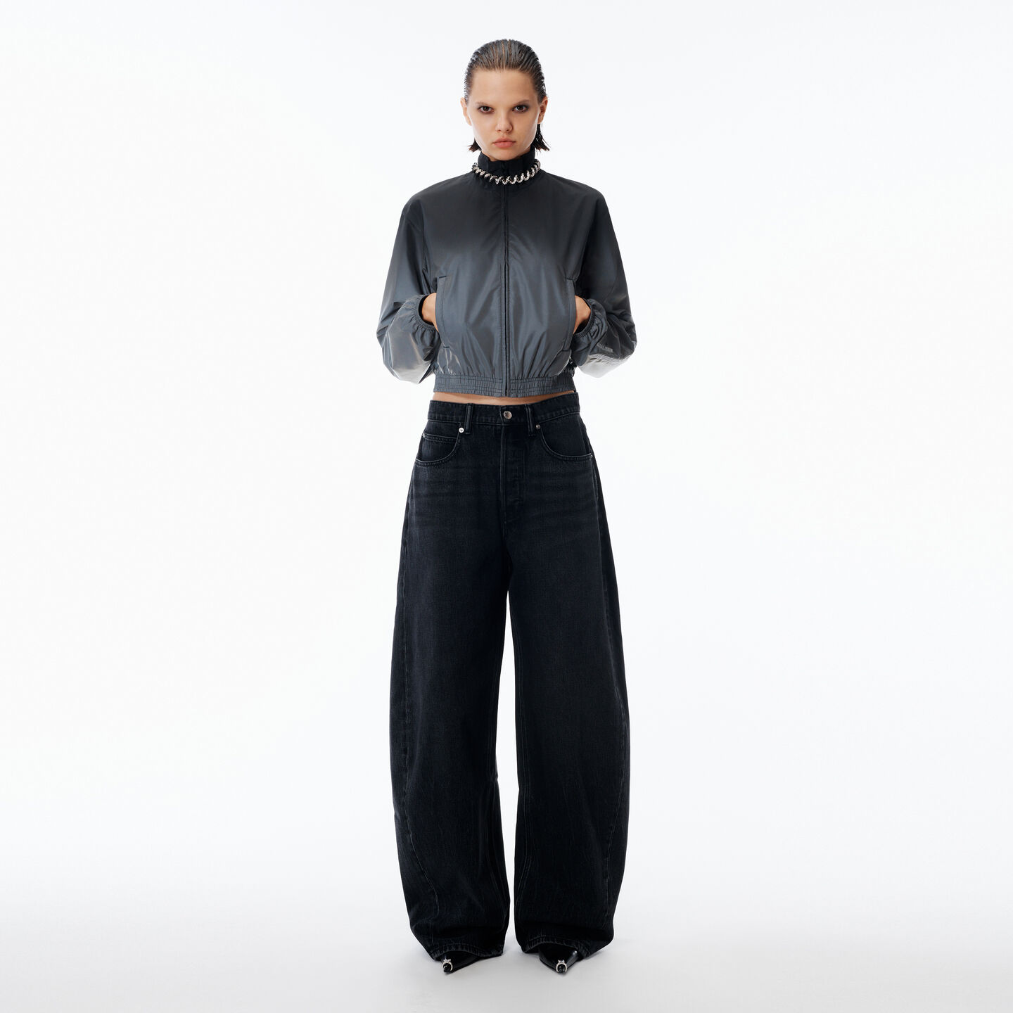 Alexander Wang Blow Up Jean In Gray