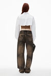 Alexander Wang camel/white pre-styled cami & cropped button up twinset