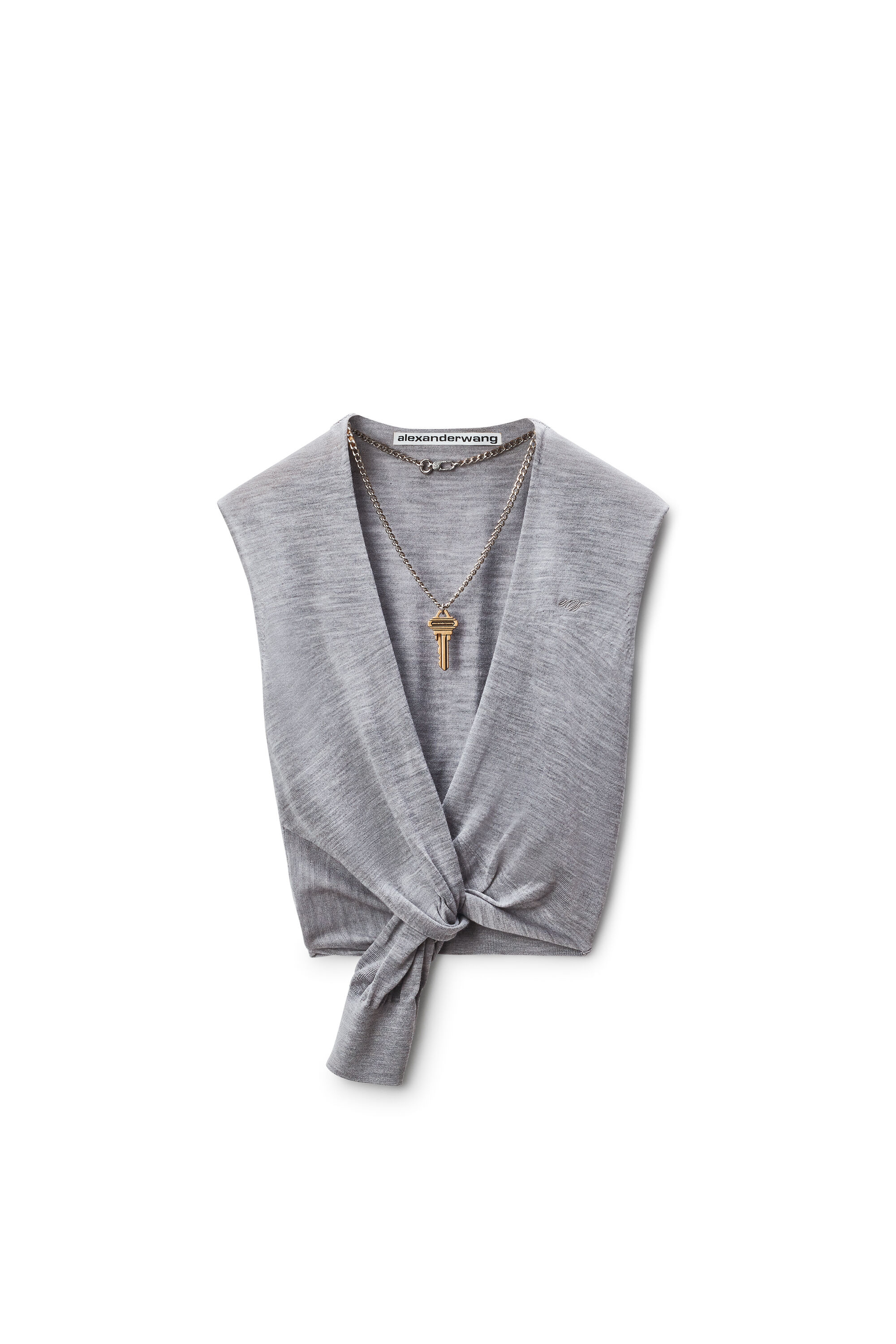 alexanderwang アレキサンダーワング ネームプレート付きグレー メリノ
