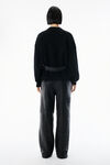Alexander Wang black black wool-cotton draped cardigan