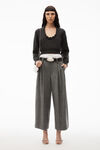 alexander wang 柔软羊毛羊绒低圆领上衣 charcoal melange