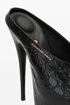 alexander wang destiny 150 牛皮鳄鱼纹压花凉鞋 black