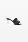 Alexander Wang black aged heiress 85mm mule sandal in crystal mesh