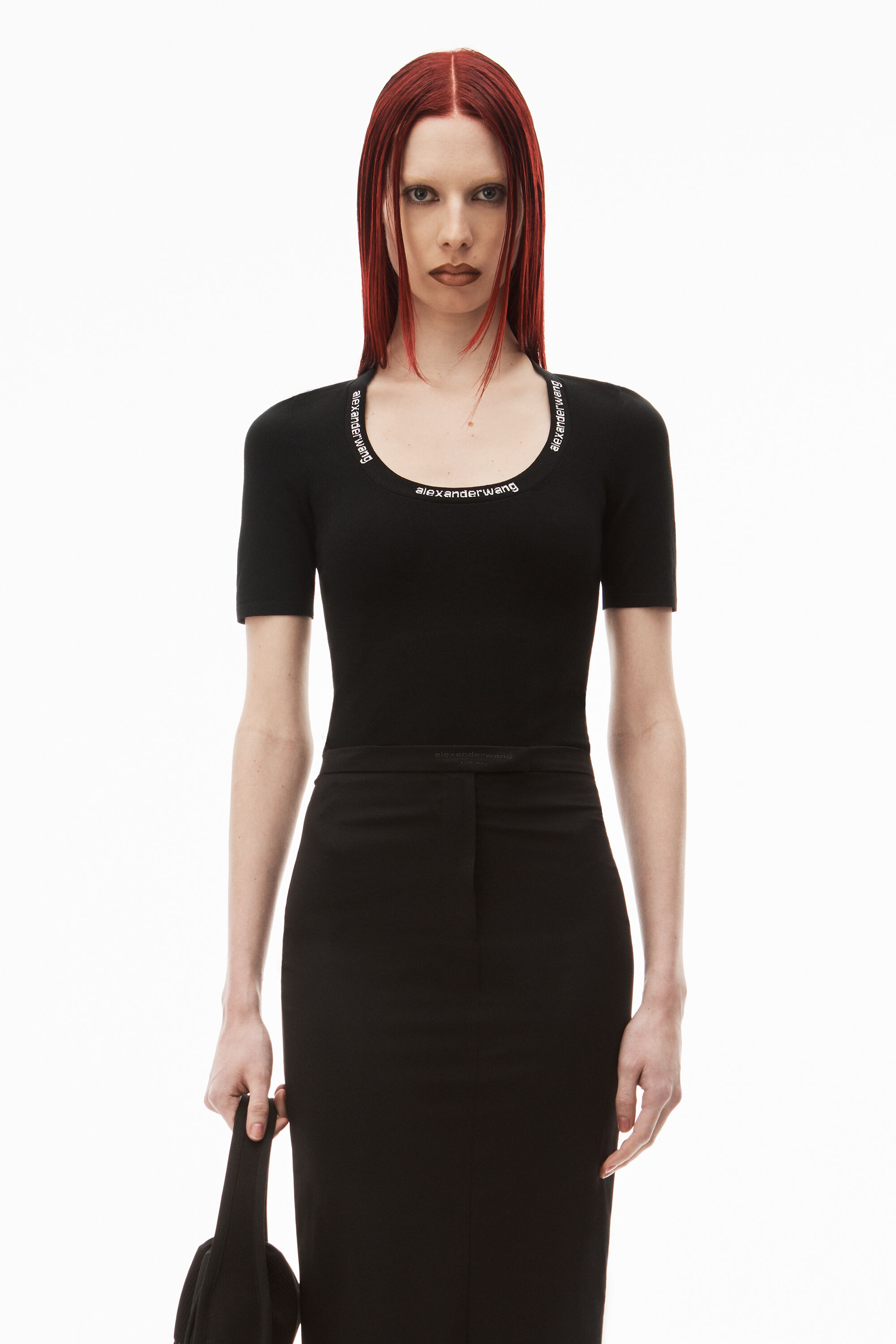 充実の品 alexanderwangストレッチニットロゴジャカードショート 充実の品 alexanderwangストレッチニットロゴジャカードショート