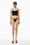 alexander wang 徽标装饰密织尼龙短款吊带背心 black