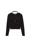 alexander wang bikini cardigan in stretch viscose knit black