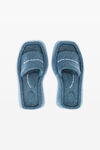 alexander wang taji platform sandal in washed denim vintage light indigo