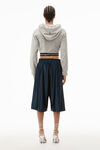 alexander wang long-sleeve hoodie in stretch corduroy heather grey
