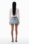 Alexander Wang light pink pink crystal hotfix cropped cardigan