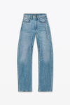 Alexander Wang classic light indigo 高频徽标装饰铰接牛仔裤