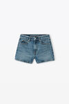 alexander wang shorty high-rise short in denim vintage medium indigo