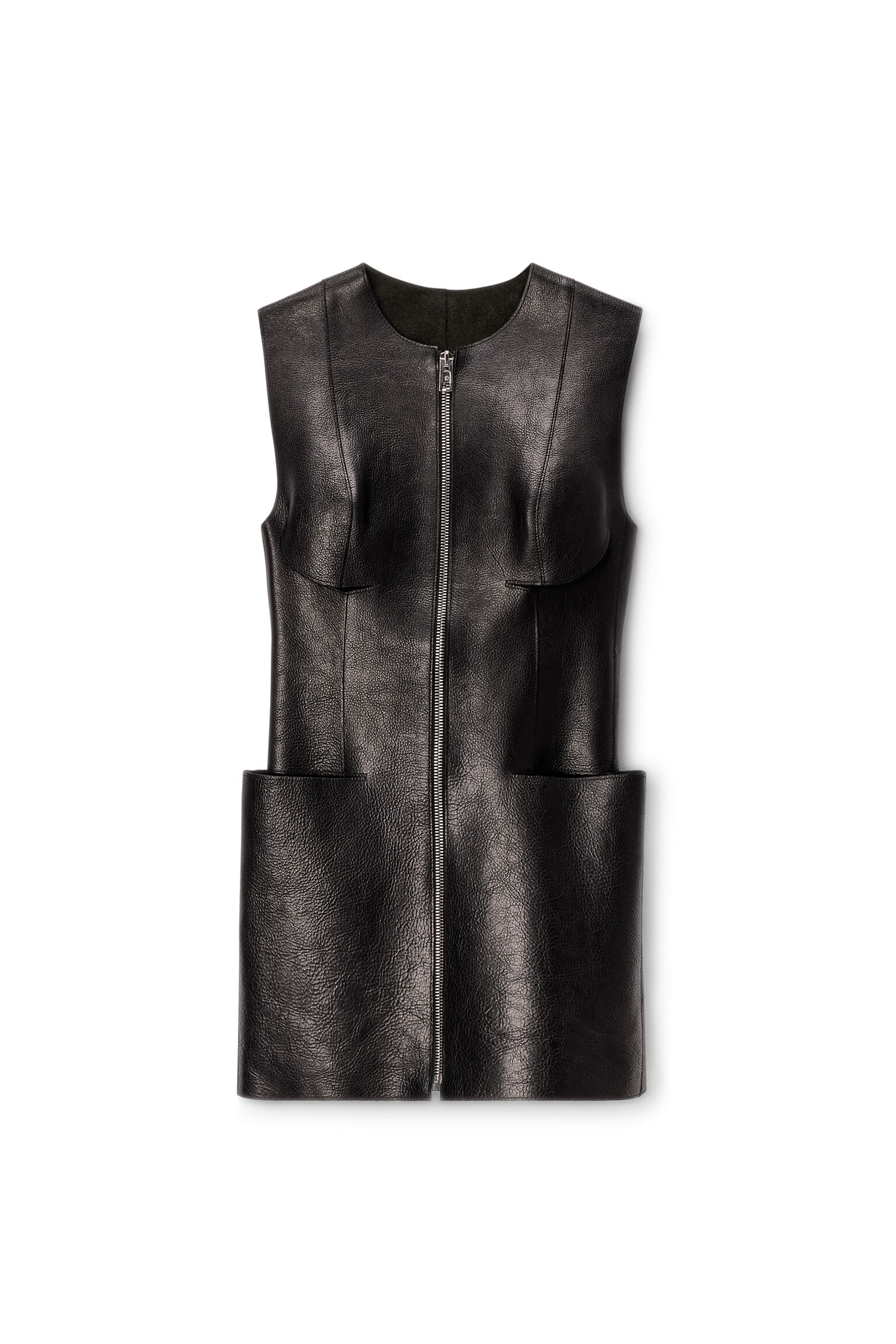 alexander wang leather dress Alexander Wang Women's Slashed Leather Mini Dress Black