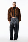 Alexander Wang silver/black unisex reflective track pant mid-rise