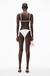 alexander wang diamante logo bikini top in jersey snow white