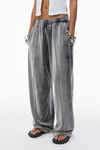 Alexander Wang washed feather trackpants in crushed velour