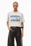 alexander wang ny skyline graphic tee in compact jersey light heather grey