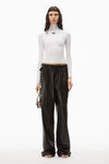 alexander wang turtleneck top in stretch knit soft white