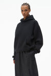 alexander wang hoodie in dense fleece black