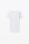 Alexander Wang white crystal hotfix scoop neck tee