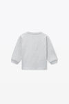 alexander wang kids logo long sleeve tee in essential jersey light heather grey