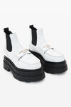 alexander wang carter 及踝防水台闪亮皮靴 optic white