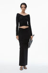 Alexander Wang black ruched maxi skirt