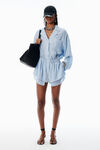 Alexander Wang oxford blue multi blue pre-styled pajama romper
