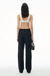 alexander wang straight leg pant in cotton twill black