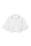 Alexander Wang white cropped cinched cotton polo