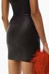 alexander wang bodycon mini skirt in leather black