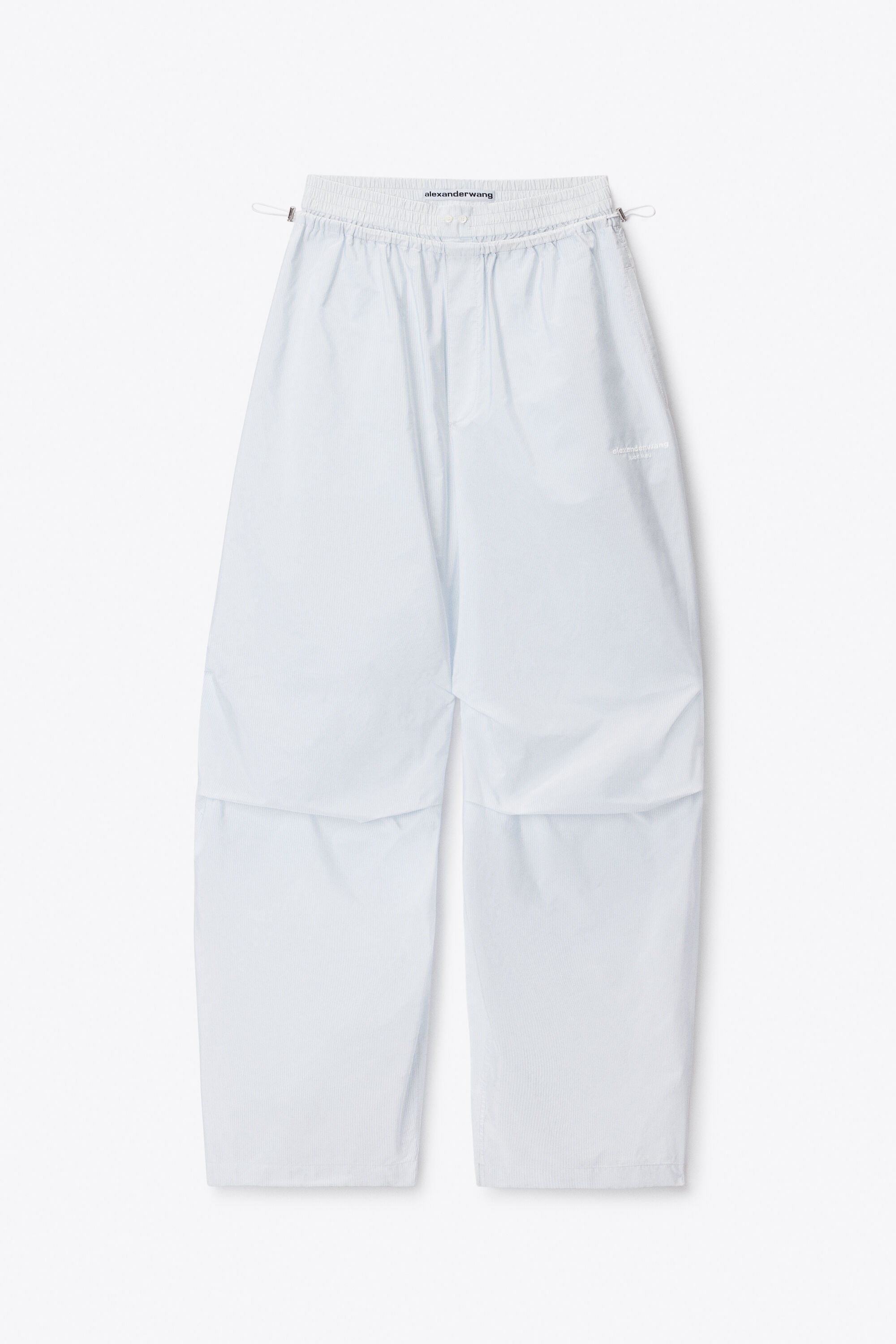 BOXER WAIST MID-RISE TRACK PANT in WHITE/BLUE STRIPE | alexanderwang®
