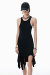 Alexander Wang black black cotton deconstructed minidress