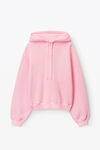 alexander wang puff logo hoodie in terry soft candy pink