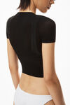 alexander wang logo mesh tee in compact nylon black