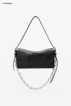 Alexander Wang black black memory leather ricco slim flap bag