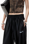 Alexander Wang black logo track pant with piping