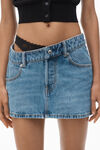 Alexander Wang vintage medium indigo pre-styled denim skirt with asymmetrical lace waistband