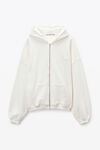 Alexander Wang vintage white weiße kapuzenjacke aus baumwolle mit logo
