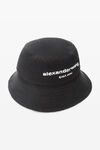Alexander Wang washed black distressed logo bucket hat
